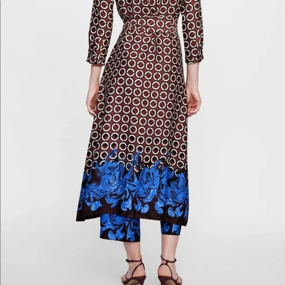NWT ZARA 2 piece GEOMETRIC PRINTED DRESS and PANTS - Picture 8 of 12